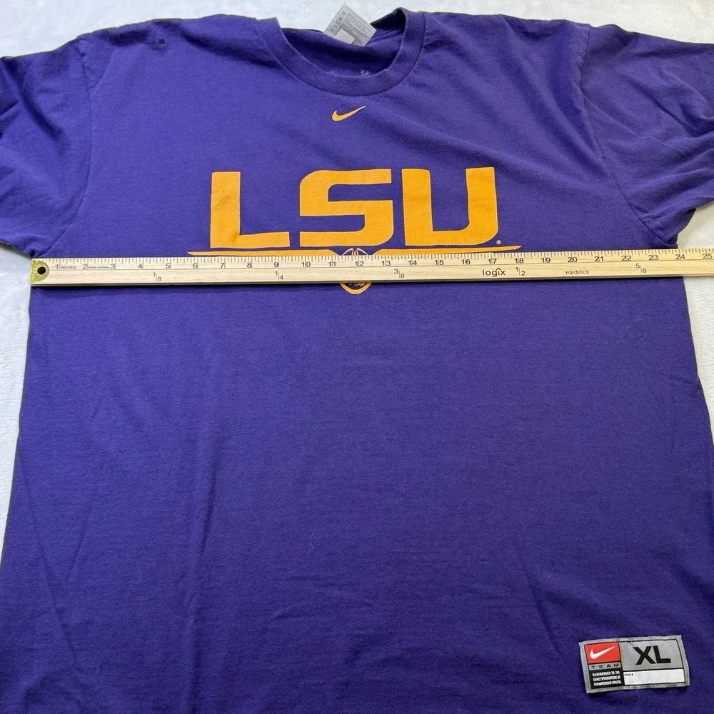 VTG Y2K Nike Team LSU Tigers T Shirt‎ Purple XL Swoosh NCAA